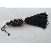 Bazar Bizar De Wooden Beads Sleutelhanger - Zwart