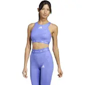 Adidas Performance Techfit Medium-support High-neck Print Bra Maat: XL (A-B) | Sport BH's Outlet | Dames | Blauw