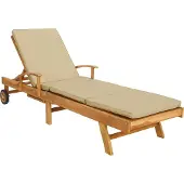 vidaXL Ligstoel met kussen 100% Polyester Solid-Teak