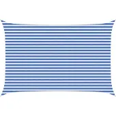 vidaXL Zonneschaduwzeil Blauw en Wit 3 x 5 m HDPE