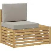 vidaXL Buiten bank set 4 Stuk Wit en Lichtgrijs Massief Acacia Hout