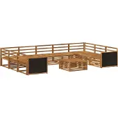 vidaXL Buiten bank set 10 st Naturel Massief Acacia Hout