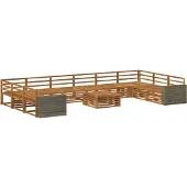 vidaXL Sofa-Sets 11 st Massief Acacia Hout