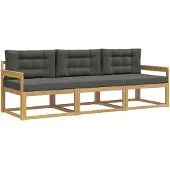 vidaXL Buiten bank set 3 st Wit en antracietkleurig Polyester