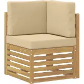 vidaXL Buiten bank set 7 st Wit en Beige Polyester