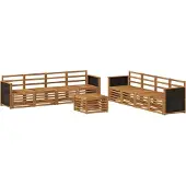 vidaXL Buiten bank set 9 st Naturel