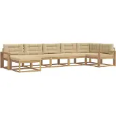 vidaXL Buiten bank set 7 st Wit en Beige