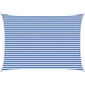 vidaXL Zonneschaduwzeil 3,5 x 4,5 m HDPE Rechthoekig Blauw en Wit