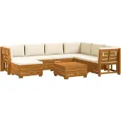 vidaXL 8 st Buiten bank set Massief Acacia Hout Bruin