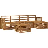 vidaXL Buiten bank set 6 st Naturel