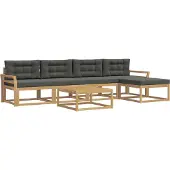 vidaXL Buiten bank set 6 st Wit en antracietkleurig Polyester
