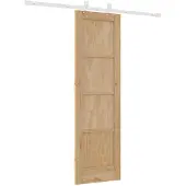 vidaXL Schuifdeur Natuurlijk en Wit 61 x 198,5 cm Massief grenenhout