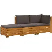 vidaXL 3 st Buiten bank set Massief Acacia Hout Bruin
