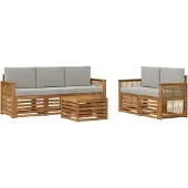 vidaXL Buiten bank set 6 st Naturel en lichtgrijs Massief Acacia Hout