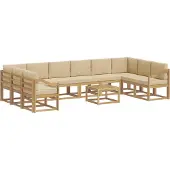 vidaXL Buiten bank set 11 st Wit en Beige