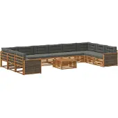 vidaXL Sofa-Sets 11 st Massief Acacia Hout