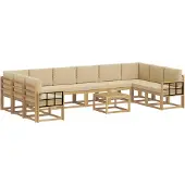 vidaXL Buiten bank set 11 st Wit en Beige