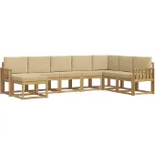 vidaXL Buiten bank set 8 st Wit en Beige