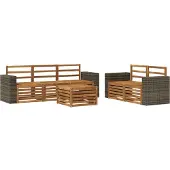 vidaXL Buiten bank set 6 st Naturel Massief Acacia Hout
