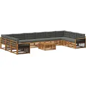 vidaXL Sofa-Sets 11 st Massief Acacia Hout