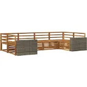 vidaXL Buiten bank set 6 st Naturel Massief Acacia Hout