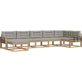 vidaXL Buiten bank set 7 st Wit en Lichtgrijs
