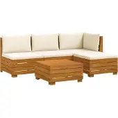 vidaXL 5 st Buiten bank set Massief Acacia Hout Bruin