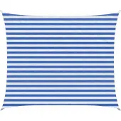 vidaXL Zonneschaduwzeil Blauw en Wit 2,5 x 4 m HDPE