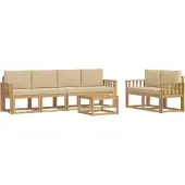 vidaXL Buiten bank set 7 st Wit en Beige