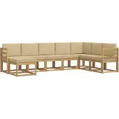 vidaXL Buiten bank set 8 st Wit en Beige