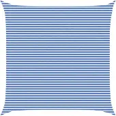 vidaXL Zonneschaduwzeil Blauw en Wit 7 x 7 m HDPE