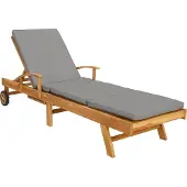 vidaXL Ligstoel met kussen 100% Polyester Solid-Teak