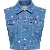 ONLY Bodywarmer 'ONLVEGA' blauw denim / zilver