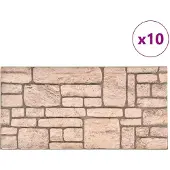 vidaXL Wandpanelen 10 st 100 x 50 cm Beige EPS-schuim