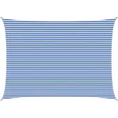 vidaXL Zonneschaduwzeil Blauw en Wit 5 x 6 m HDPE