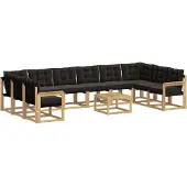 vidaXL Buiten bank set 11 st Wit en zwart