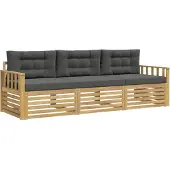 vidaXL Buiten bank set 3 st Wit en antracietkleurig Polyester