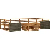 vidaXL Buiten bank set 7 st Naturel Massief Acacia Hout