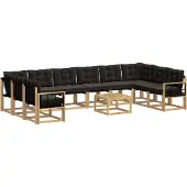 vidaXL Buiten bank set 11 st Wit en zwart