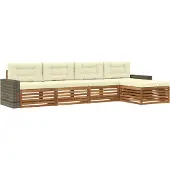 vidaXL Buiten bank set 5 st Natuurlijk en Crème Polyester