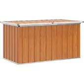 vidaXL Buitopslagdoos Hout 129 x 67 x 65 cm Gegalvaniseerd staal