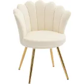 HOMCOM - Accentstoel - Fluweel 100% polyester - 67x64x77cm - Beige