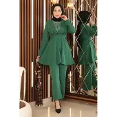 Turkishsouq Steen Detailed Met riem Set Smaragdgroen
