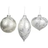 Goodwill - Kerstbal - glas - wit - 3 stuks