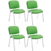 CLP Ken Set van 4 stoelen - Met Chroom - Kunstleer groen