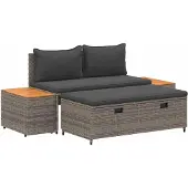 vidaXL Buiten bank set 4 -Seater 4 st 55 x 30 x 39 cm Rechthoekig