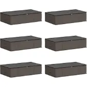 vidaXL Opbergdoos met transparant bovenraam 6 pcs Grijs Nonwoven stof