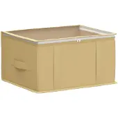 vidaXL Opbergdoos met transparant bovenraam Crèmekleurig Nonwoven stof