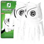 Footjoy Weathersof Golf (2 Pack) White/Black Linkerhand M Herenhandschoenen