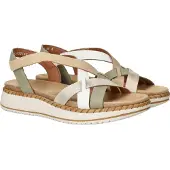 Remonte Sandalen met riem beige / groen / zilver